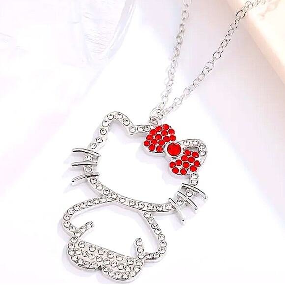 Sanrio Hello Kitty Sterling Silver Charm Pendant Necklace - Picture 1 of 4